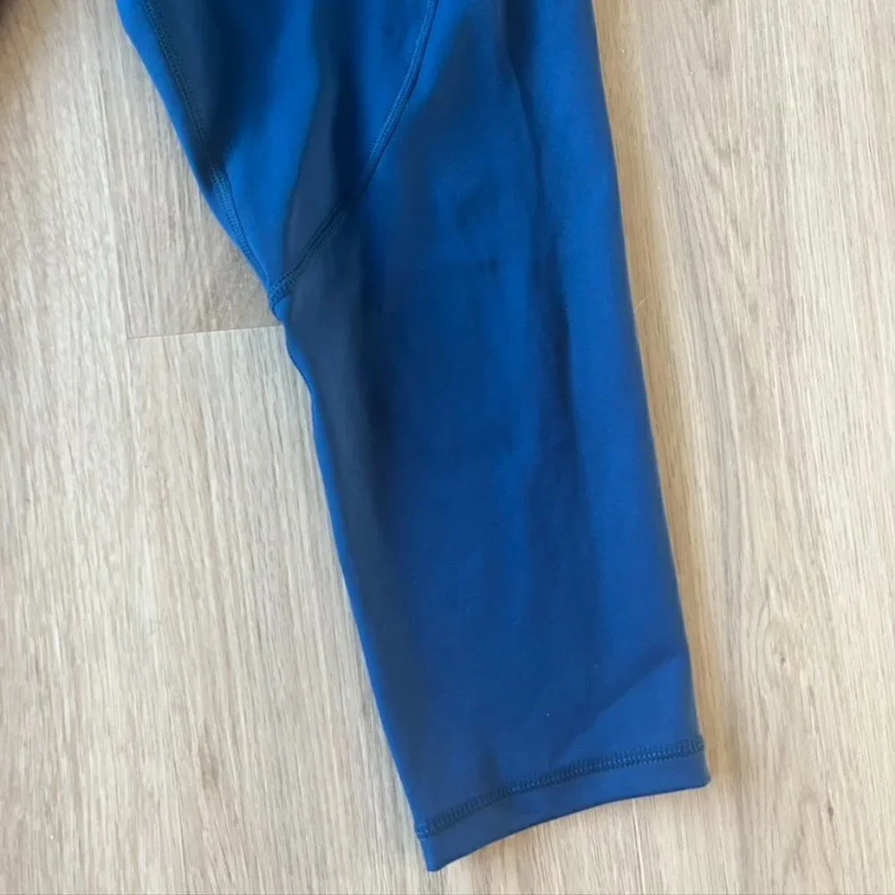 ** Zyia Active Navy Blue Pocket Brilliant Hi Rise Leggings Size 12 crop